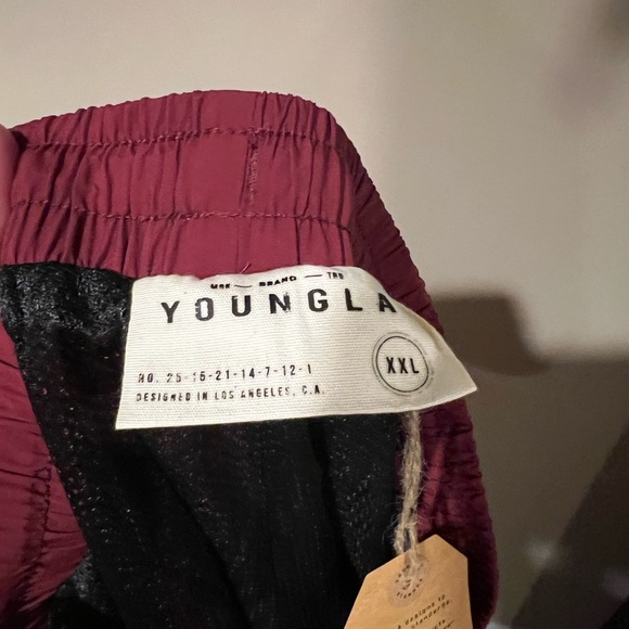 YoungLA Red Joggers with White Stripe - Picture 6 of 8